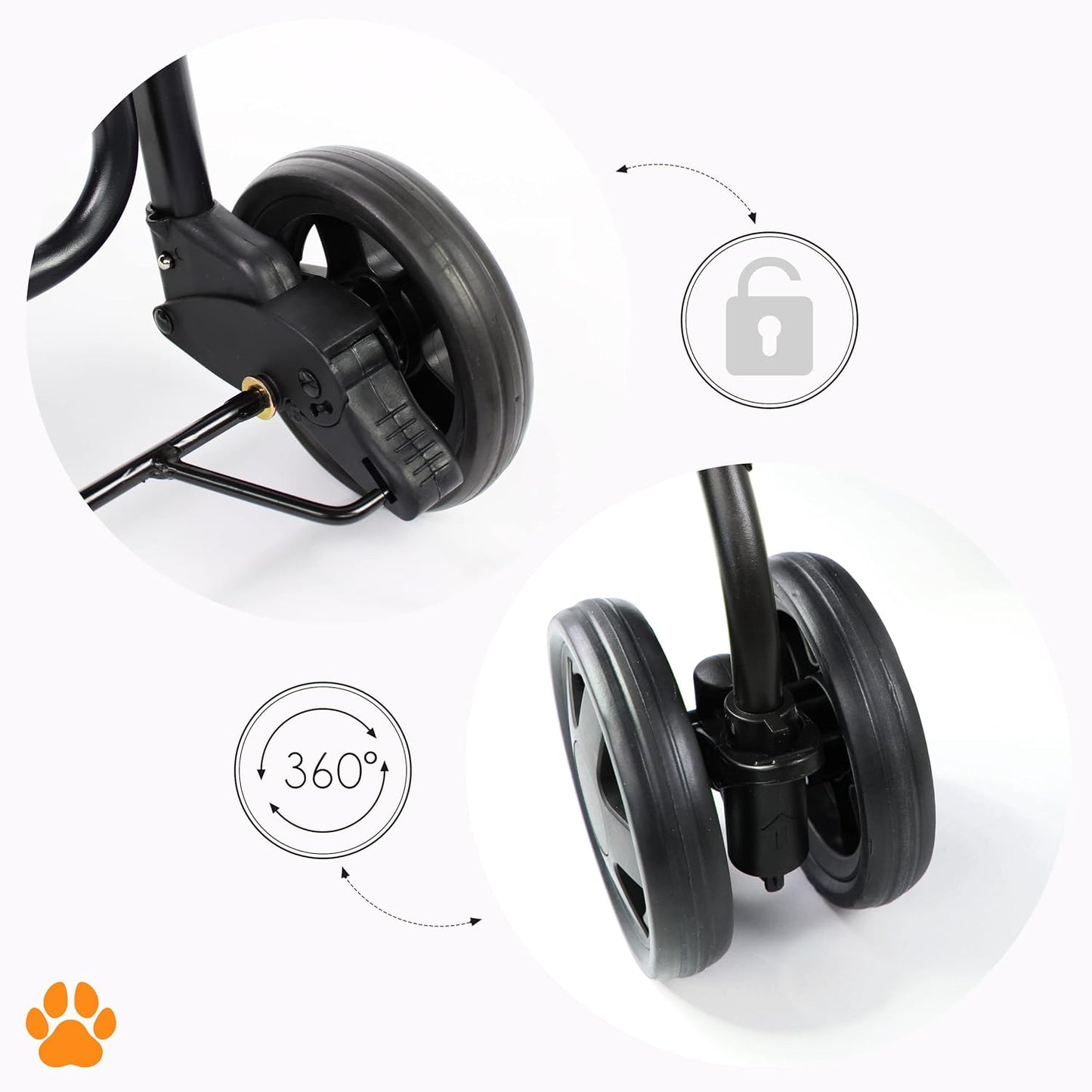 2-in-1 Foldable Pet Stroller & Carrier for Small Dogs & Cats – Lightweight Buggy with Mesh Sides, Suspension & Swivel Wheels
