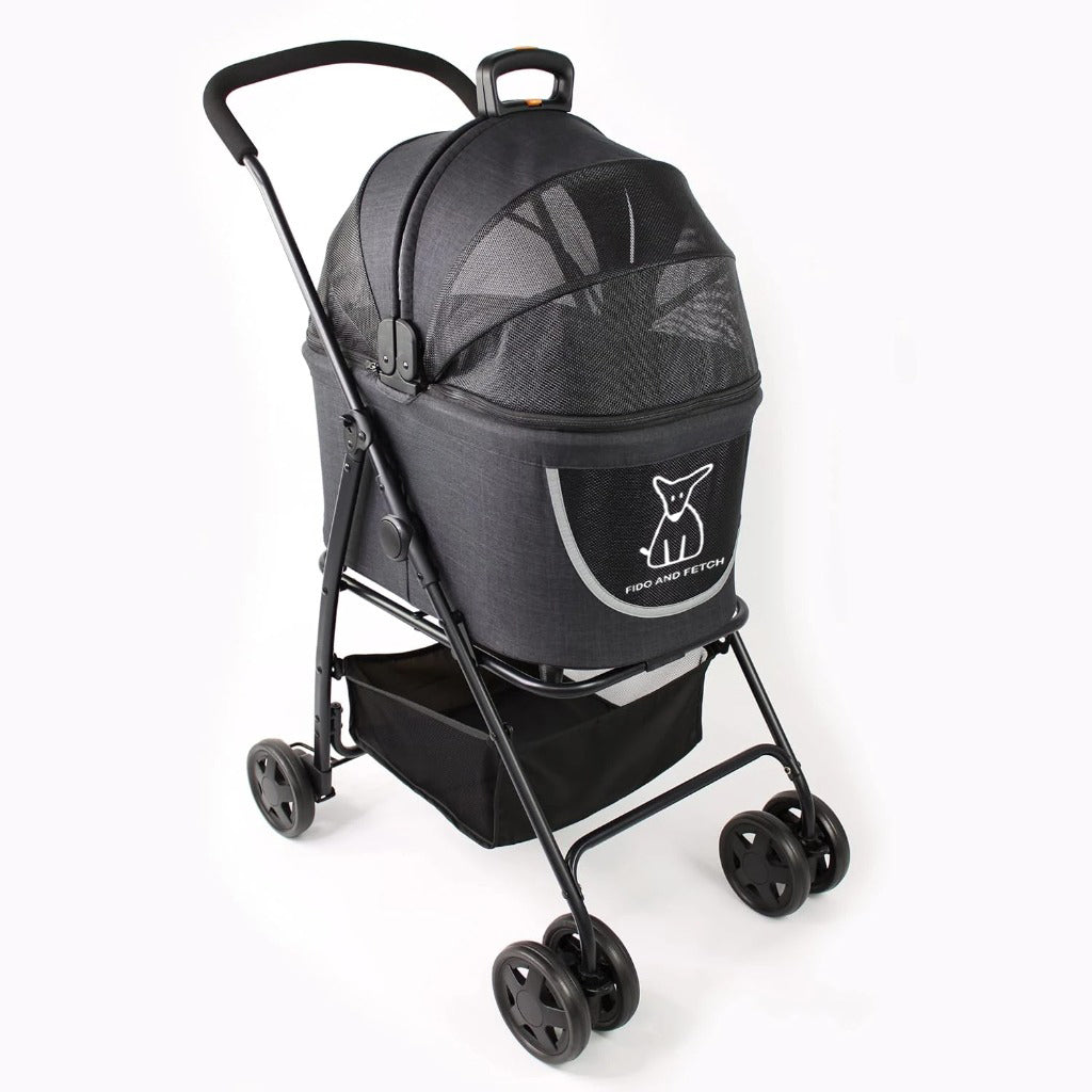 2-in-1 Foldable Pet Stroller & Carrier for Small Dogs & Cats – Lightweight Buggy with Mesh Sides, Suspension & Swivel Wheels